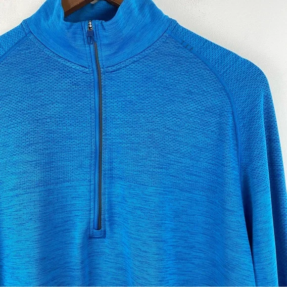 Lululemon size XL Men’s Heathered Blue Metal Vent Tech 1/2 Zip Long Sleeve Top - Picture 2 of 8